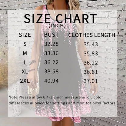 Women's Casual Sundress Summer Beach Dress Graphic Print V Neck Loose Tank Dresses